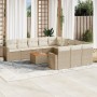 12-teiliges Gartensofa-Set und braune synthetische Rattankissen von , Modulare Sofas für den Außenbereich - Ref: Foro24-32243...