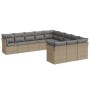 Set de sofás de jardín 11pzas con cojines ratán sintético beige de , Conjuntos de jardín - Ref: Foro24-3218409, Precio: 713,1...