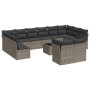 Set of garden sofas with 13 pieces of gray synthetic rattan cushions by , Garden sets - Ref: Foro24-3218440, Price: 851,17 €,...