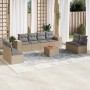 Set mit 9 Gartensofas mit beigen Kissen aus synthetischem Rattan von , Gartensets - Ref: Foro24-3257739, Preis: 621,09 €, Rab...