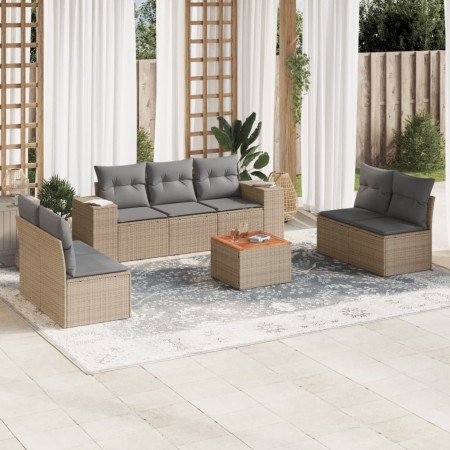 Set Gartensofas mit beigen Kissen 8 Stück PE Rattan von , Gartensets - Ref: Foro24-3257732, Preis: 563,57 €, Rabatt: %