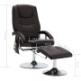 Brauner Massagesessel aus Kunstleder mit Fußstütze von vidaXL, Elektrische Massagesessel - Ref: Foro24-248661, Preis: 196,61 ...