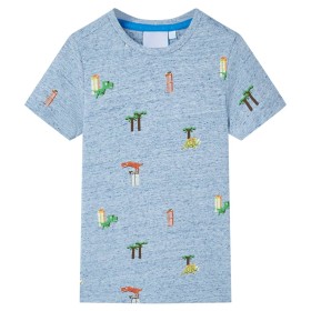 Camiseta infantil azul mélange 140 de , Camisetas para niños - Ref: Foro24-12228, Precio: 10,20 €, Descuento: %