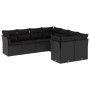 Set aus 8-teiligen Gartensofas und Kissen Kunstrattan schwarz von , Gartensets - Ref: Foro24-3218585, Preis: 481,37 €, Rabatt: %