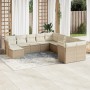 Set von 11-teiligen Gartensofas mit beigen Kissen aus synthetischem Rattan von , Gartensets - Ref: Foro24-3218608, Preis: 797...