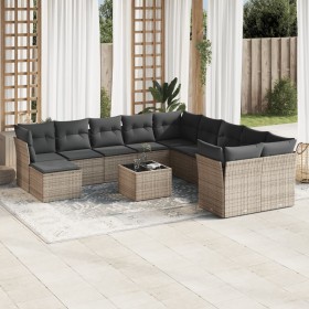 Set de sofás de jardín 12 pzas con cojines ratán sintético gris de , Conjuntos de jardín - Ref: Foro24-3218620, Precio: 753,8...