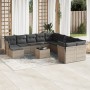 Garden sofa set 12 pieces with gray synthetic rattan cushions by , Garden sets - Ref: Foro24-3218620, Price: 753,82 €, Discou...