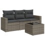 Set de sofás de jardín 4 pzas y cojines ratán sintético gris de , Conjuntos de jardín - Ref: Foro24-3218660, Precio: 282,49 €...