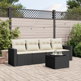 5-piece garden furniture set with black synthetic rattan cushions by , Garden sets - Ref: Foro24-3218676, Price: 319,10 €, Di...