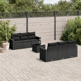 7-teiliges Garten-Esszimmerset und Kissen synthetisches Rattan schwarz von , Gartensets - Ref: Foro24-3218695, Preis: 429,37 ...