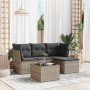 Garden sofa set with 5-piece synthetic rattan gray cushions by , Garden sets - Ref: Foro24-3217550, Price: 304,99 €, Discount: %