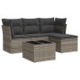 Garden sofa set with 5-piece synthetic rattan gray cushions by , Garden sets - Ref: Foro24-3217550, Price: 304,99 €, Discount: %