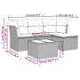 Garden sofa set with 5-piece synthetic rattan gray cushions by , Garden sets - Ref: Foro24-3217550, Price: 304,99 €, Discount: %