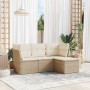 Garden sofa set with 4-piece synthetic rattan beige cushions by , Garden sets - Ref: Foro24-3217538, Price: 298,88 €, Discoun...