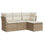 Garden sofa set with 4-piece synthetic rattan beige cushions by , Garden sets - Ref: Foro24-3217538, Price: 298,88 €, Discoun...