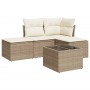 Set Gartensofas mit Kissen 5 Stück synthetisches Rattan beige von , Gartensets - Ref: Foro24-3217488, Preis: 373,21 €, Rabatt: %