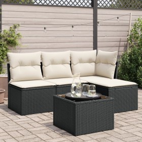 5-piece garden furniture set with black synthetic rattan cushions by , Garden sets - Ref: Foro24-3217506, Price: 294,32 €, Di...