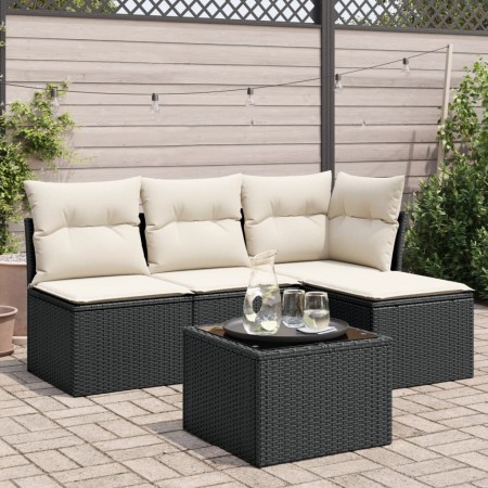 5-teiliges Gartenmöbel-Set und Kissen aus synthetischem Rattan schwarz von , Gartensets - Ref: Foro24-3217506, Preis: 298,36 ...