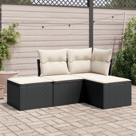 Set mit 4 Gartensofas mit Kissen Kunstrattan schwarz von , Gartensets - Ref: Foro24-3217476, Preis: 225,51 €, Rabatt: %