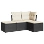 4-piece garden sofa set with black synthetic rattan cushions by , Garden sets - Ref: Foro24-3217476, Price: 221,71 €, Discoun...