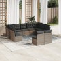 Garden sofa set 11 pieces and gray synthetic rattan cushions by , Garden sets - Ref: Foro24-3218350, Price: 652,26 €, Discoun...