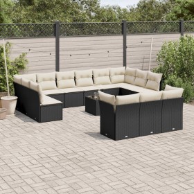 Set mit 14 Gartensofas mit schwarzen Kissen aus synthetischem Rattan von , Gartensets - Ref: Foro24-3218456, Preis: 871,60 €,...