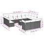 Garden furniture set, 14 pieces with black synthetic rattan cushions. by , Garden sets - Ref: Foro24-3218456, Price: 898,46 €...