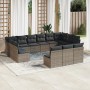 Gartensofa-Set mit Kissen 13-teilig synthetisches Rattangrau von , Gartensets - Ref: Foro24-3218390, Preis: 801,07 €, Rabatt: %