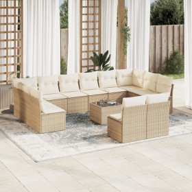 Garden set with 13-piece synthetic rattan beige cushions. by , Garden sets - Ref: Foro24-3218378, Price: 890,99 €, Discount: %