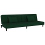 Sofá cama de 2 plazas con dos almohadas terciopelo verde oscuro de , Sofás - Ref: Foro24-375912, Precio: 219,99 €, Descuento: %