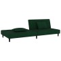 Two-seater sofa bed with two dark green velvet pillows by , Sofas - Ref: Foro24-375912, Price: 219,60 €, Discount: %