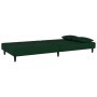 Sofá cama de 2 plazas con dos almohadas terciopelo verde oscuro de , Sofás - Ref: Foro24-375912, Precio: 219,99 €, Descuento: %