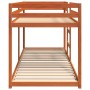 Solid wax brown pine wood bunk bed 80x200 cm by , Beds and accessories - Ref: Foro24-844828, Price: 157,48 €, Discount: %