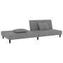 Two-seater sofa bed with two light gray velvet pillows by , Sofas - Ref: Foro24-375910, Price: 227,67 €, Discount: %