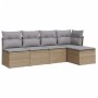 Set Gartensofas mit Kissen 5 Stück synthetisches Rattan beige von , Gartensets - Ref: Foro24-3217519, Preis: 303,52 €, Rabatt: %