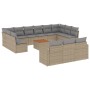 Set sofás de jardín 14 pzas con cojines ratán sintético beige de , Sofás modulares de exterior - Ref: Foro24-3224365, Precio:...