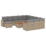 Set sofás de jardín con cojines 13 pzas ratán sintético beige de , Sofás modulares de exterior - Ref: Foro24-3224428, Precio:...