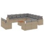 Set sofás de jardín 14 pzas con cojines ratán sintético beige de , Sofás modulares de exterior - Ref: Foro24-3224400, Precio:...