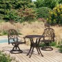 Bistro table and chairs 3 pieces cast aluminum bronze color by , Garden sets - Ref: Foro24-3070589, Price: 561,45 €, Discount: %