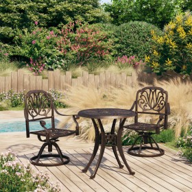 Bistro table and chairs 3 pieces cast aluminum bronze color by , Garden sets - Ref: Foro24-3070589, Price: 542,99 €, Discount: %