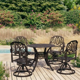 Bistro table and chairs 5 pieces cast aluminum bronze color by , Garden sets - Ref: Foro24-3070619, Price: 1,00 €, Discount: %