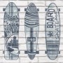 Urban Friends & Coffee Blue and white surfboard wallpaper by , Painted paper - Ref: Foro24-425287, Price: 18,63 €, Discount: %