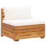 Garden furniture 8 pieces and cream white acacia wood cushions by , Garden sets - Ref: Foro24-46680, Price: 1,00 €, Discount: %