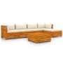 Garden furniture 6 pieces with cushions solid acacia wood by , Garden sets - Ref: Foro24-3087286, Price: 775,17 €, Discount: %