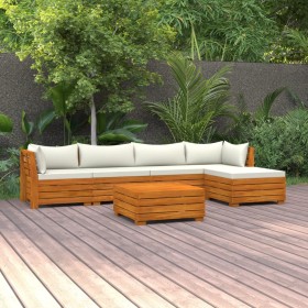 Garden furniture 6 pieces with cushions solid acacia wood by , Garden sets - Ref: Foro24-3087301, Price: 775,17 €, Discount: %