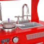 Toy kitchen made of red MDF 80x31x89 cm by vidaXL, kitchen and food toys - Ref: Foro24-80253, Price: 119,55 €, Discount: %