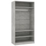 Armario de madera contrachapada gris hormigón 100x50x200 cm de , Armarios roperos - Ref: Foro24-800229, Precio: 140,99 €, Des...