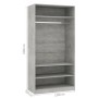 Armario de madera contrachapada gris hormigón 100x50x200 cm de , Armarios roperos - Ref: Foro24-800229, Precio: 140,99 €, Des...