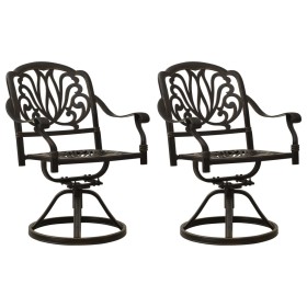 Swivel garden chairs 2 units cast aluminum bronze by , Garden chairs - Ref: Foro24-315576, Price: 411,99 €, Discount: %