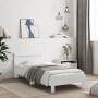 Estructura de cama con cabecero y luces LED blanco 100x200 cm de , Camas y somieres - Ref: Foro24-838708, Precio: 116,99 €, D...